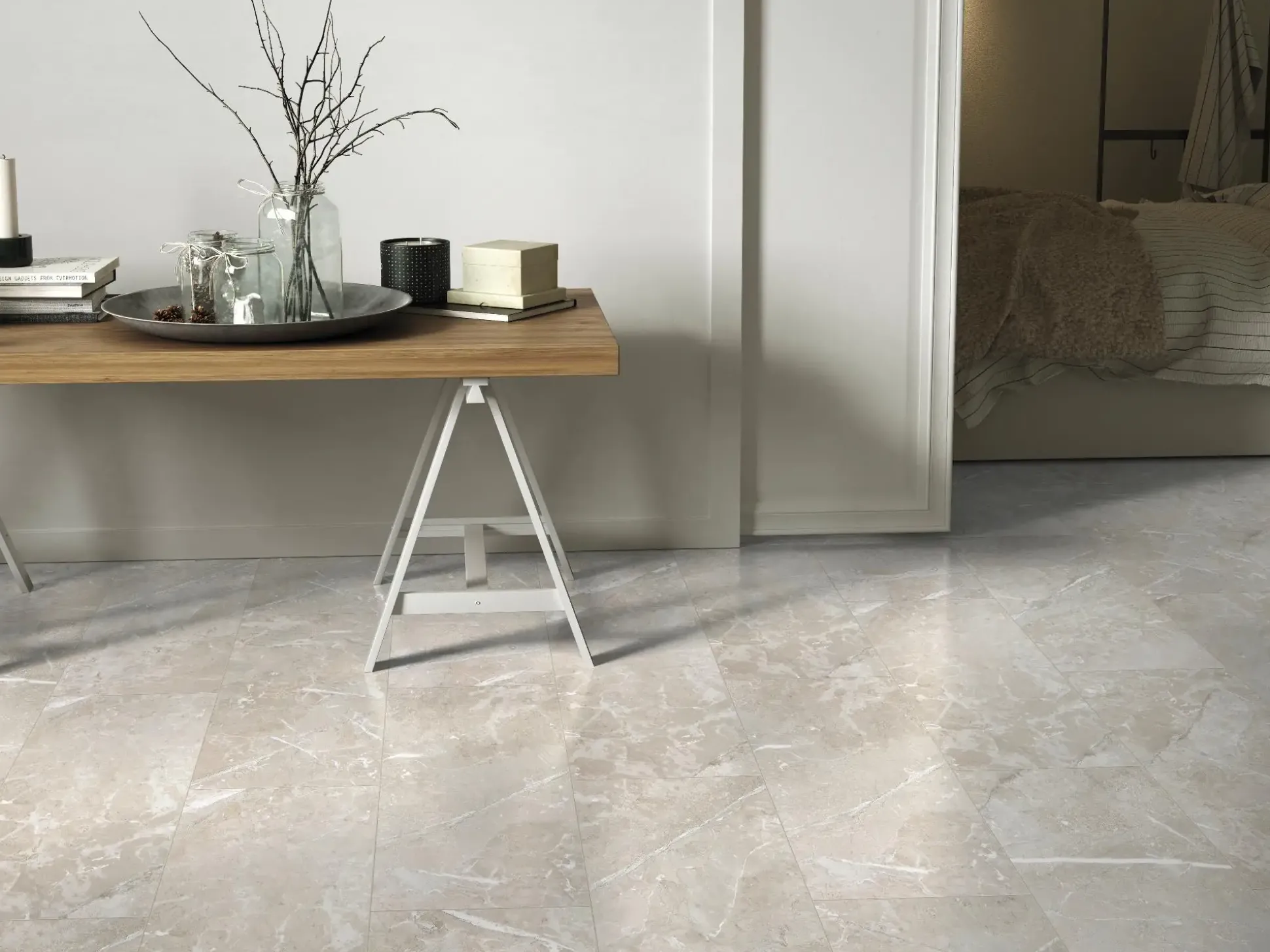 Classen Visiogrande Laminat Fliese Megaloc Aquaprotect 60,4 x 28 cm Granit beige