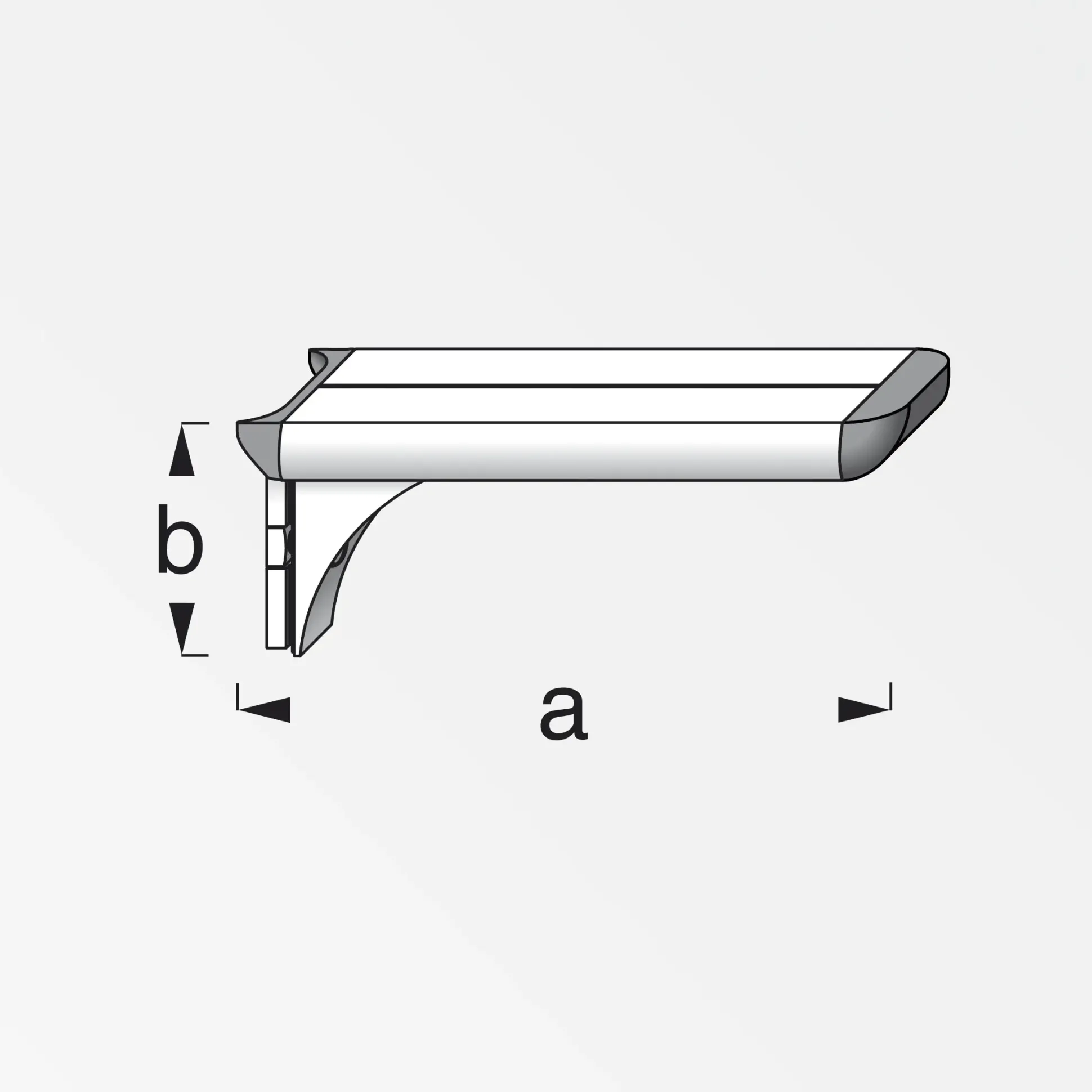 coaxis®-Regalträger 250 mm 250 x 51 mm Aluminium roh blank