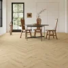 Decoflooring Fischgrät-Vinylboden mit Trittschalldämmung Eiche Drammen
