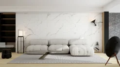 Decoflooring Wandpaneel Marmor 260 x 90 x 0,5 cm weiß