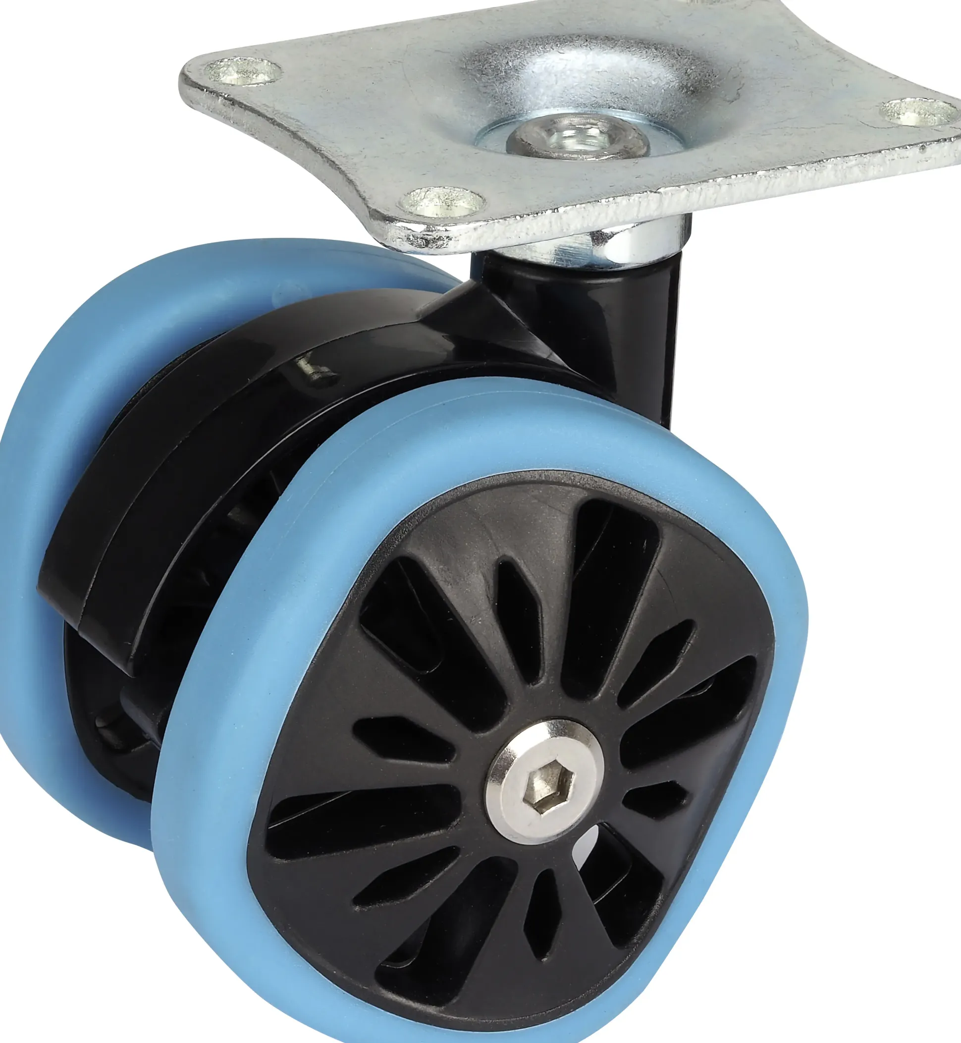 Design-Doppelrolle 58 x 10,5 mm Tragkr. 70 kg blau