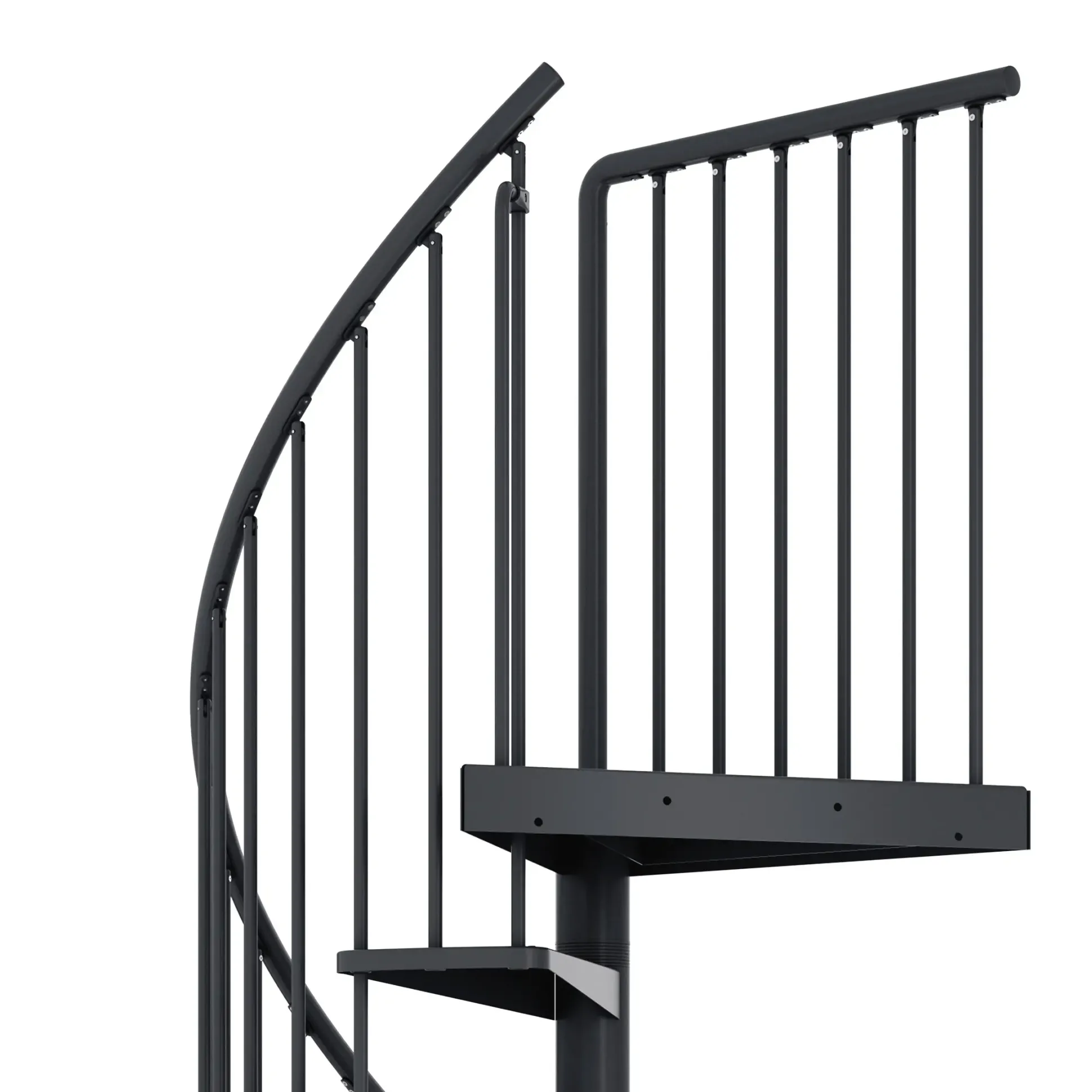 Dolle Außenspindeltreppe Gardenspin komplett 11 Stufen Ø 125 cm mit Metallstufen anthrazit