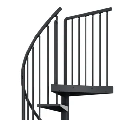 Dolle Außenspindeltreppe Gardenspin komplett 11 Stufen Ø 155 cm mit Metallstufen anthrazit