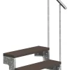 Dolle Außentreppe Gardentop mit Geländer verzinkt Breite 100 cm Trimax braun
