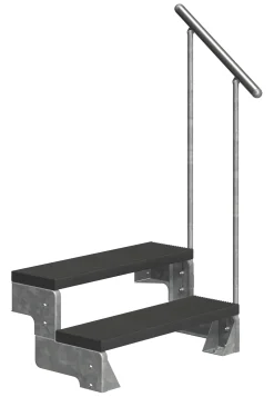 Dolle Außentreppe Gardentop mit Geländer verzinkt Breite 80 cm Trimax anthrazit
