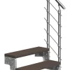 Dolle Außentreppe Gardentop mit Edelstahl-Geländer Breite 80 cm Trimax braun