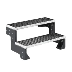 Dolle Außentreppe Gardentop 2 Gitteroststufen 80 cm ohne Geländer anthrazit