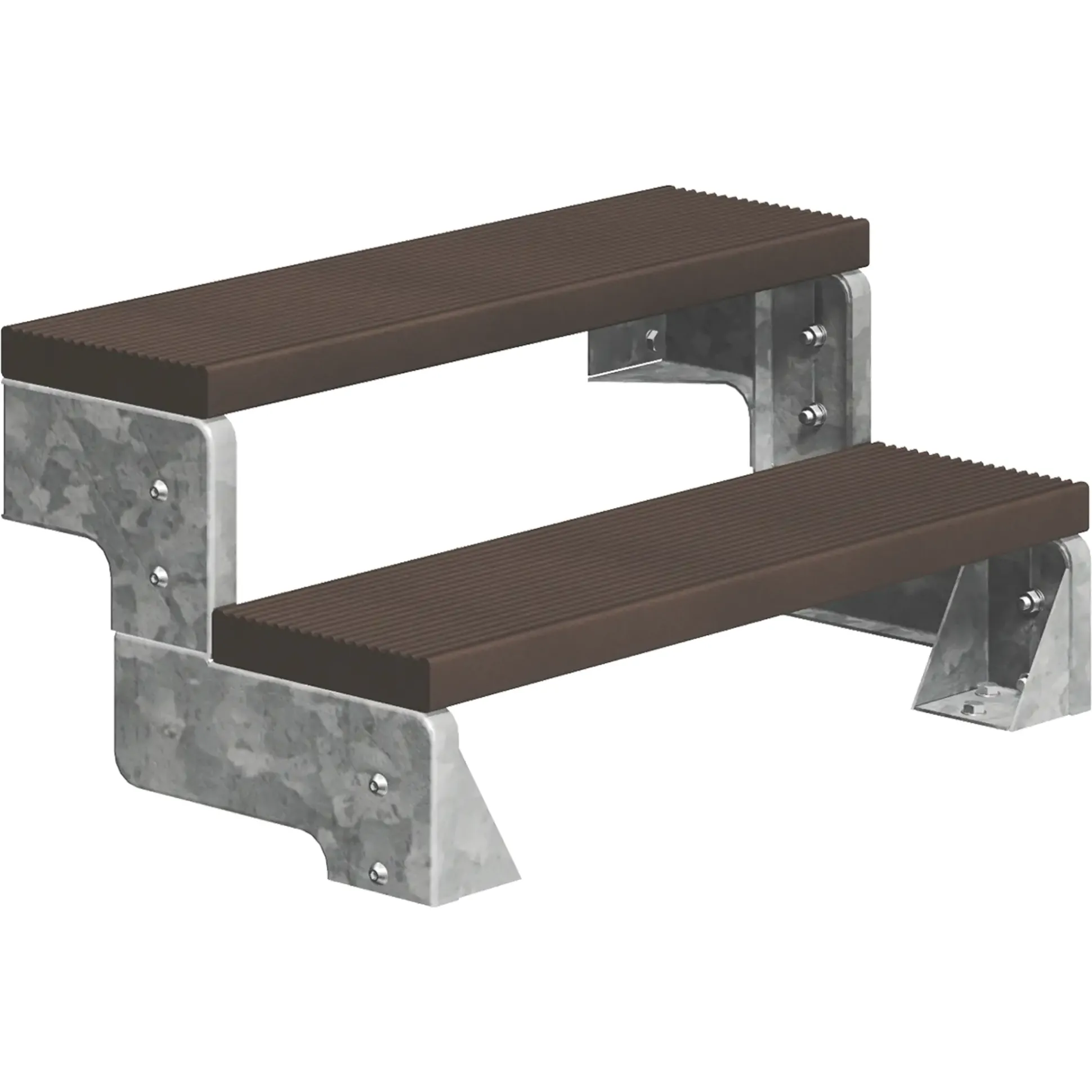 Dolle Außentreppe Gardentop 2 Stufen dunkelbraun ohne Geländer, Breite 80 cm, Trimax,