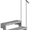Dolle Außentreppe Gardentop mit Geländer verzinkt Breite 80 cm Gitterrost