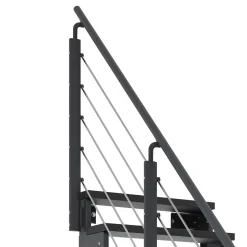 Dolle Außentreppe Gardentop 2 Gitteroststufen 80 cm inkl. einseitigem Geländer anthrazit