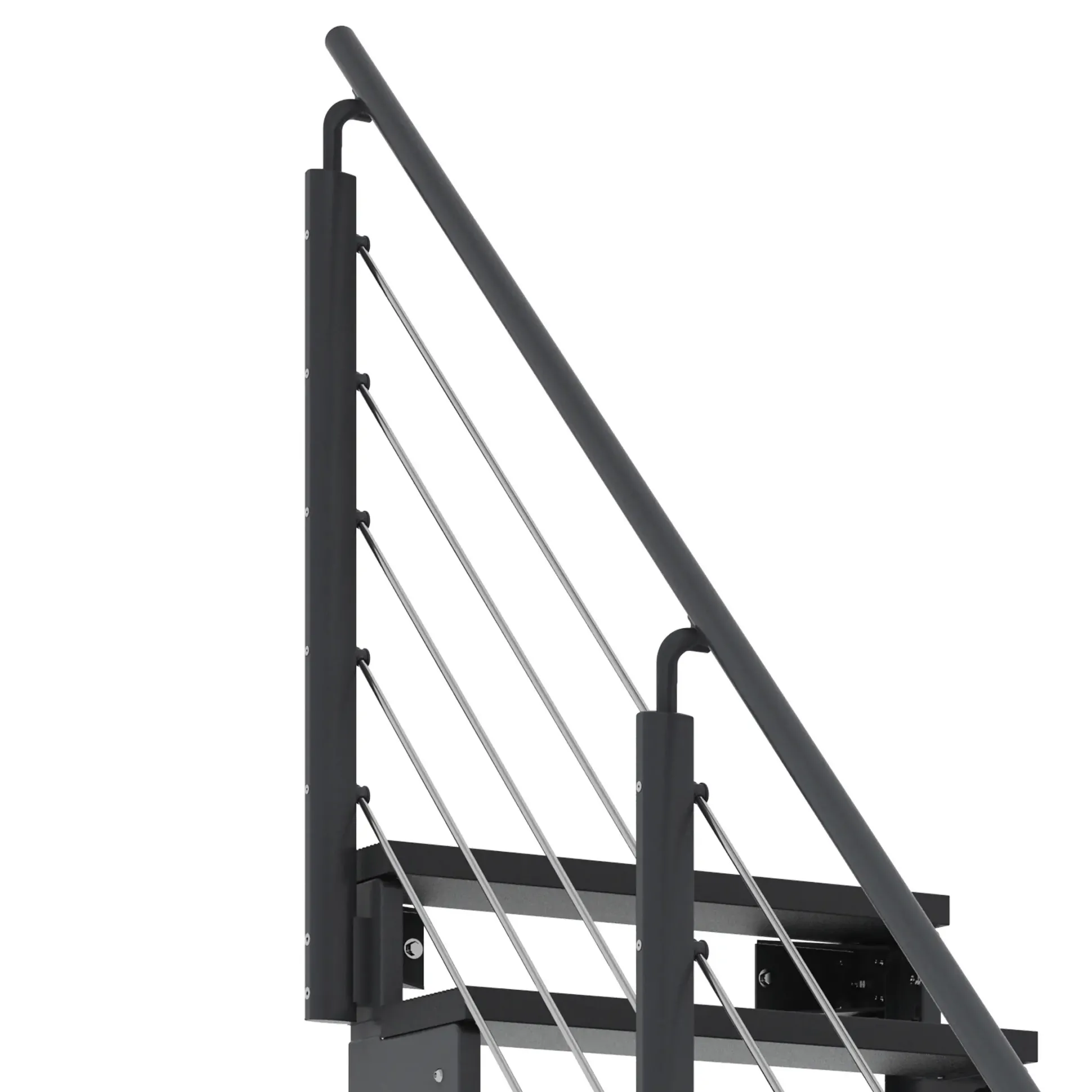 Dolle Außentreppe Gardentop 2 Gitteroststufen 80 cm inkl. einseitigem Geländer anthrazit