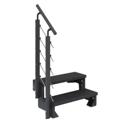 Dolle Außentreppe Trimax Gardentop 2 Stufen 80 cm inkl. einseitigem Geländer anthrazit