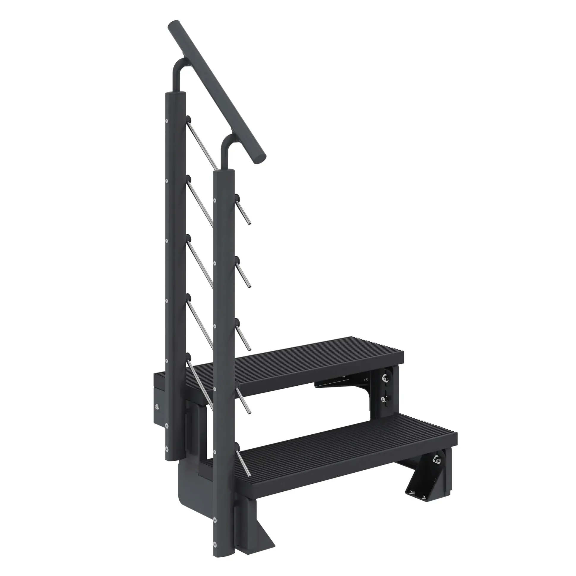 Dolle Außentreppe Trimax Gardentop 2 Stufen 80 cm inkl. einseitigem Geländer anthrazit