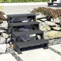 Dolle Außentreppe Trimax Gardentop 2 Stufen 80 cm inkl. einseitigem Geländer anthrazit