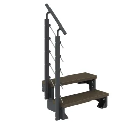 Dolle Außentreppe Trimax Gardentop 2 Stufen 100 cm inkl. einseitigem Geländer dunkelbraun