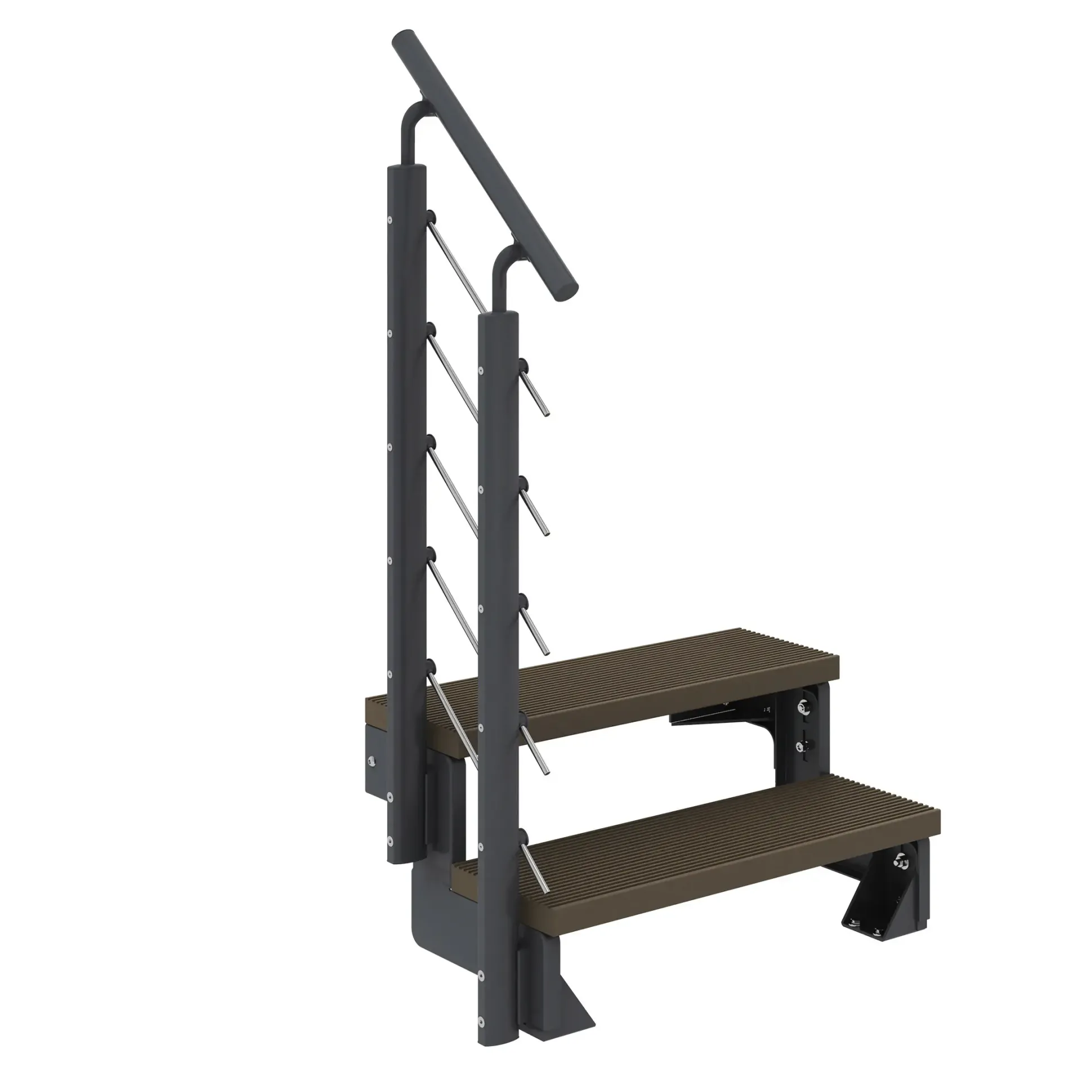 Dolle Außentreppe Trimax Gardentop 2 Stufen 80 cm inkl. einseitigem Geländer dunkelbraun