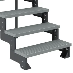 Dolle Außentreppe Trimax Gardentop 2 Stufen 80 cm inkl. einseitigem Geländer grau