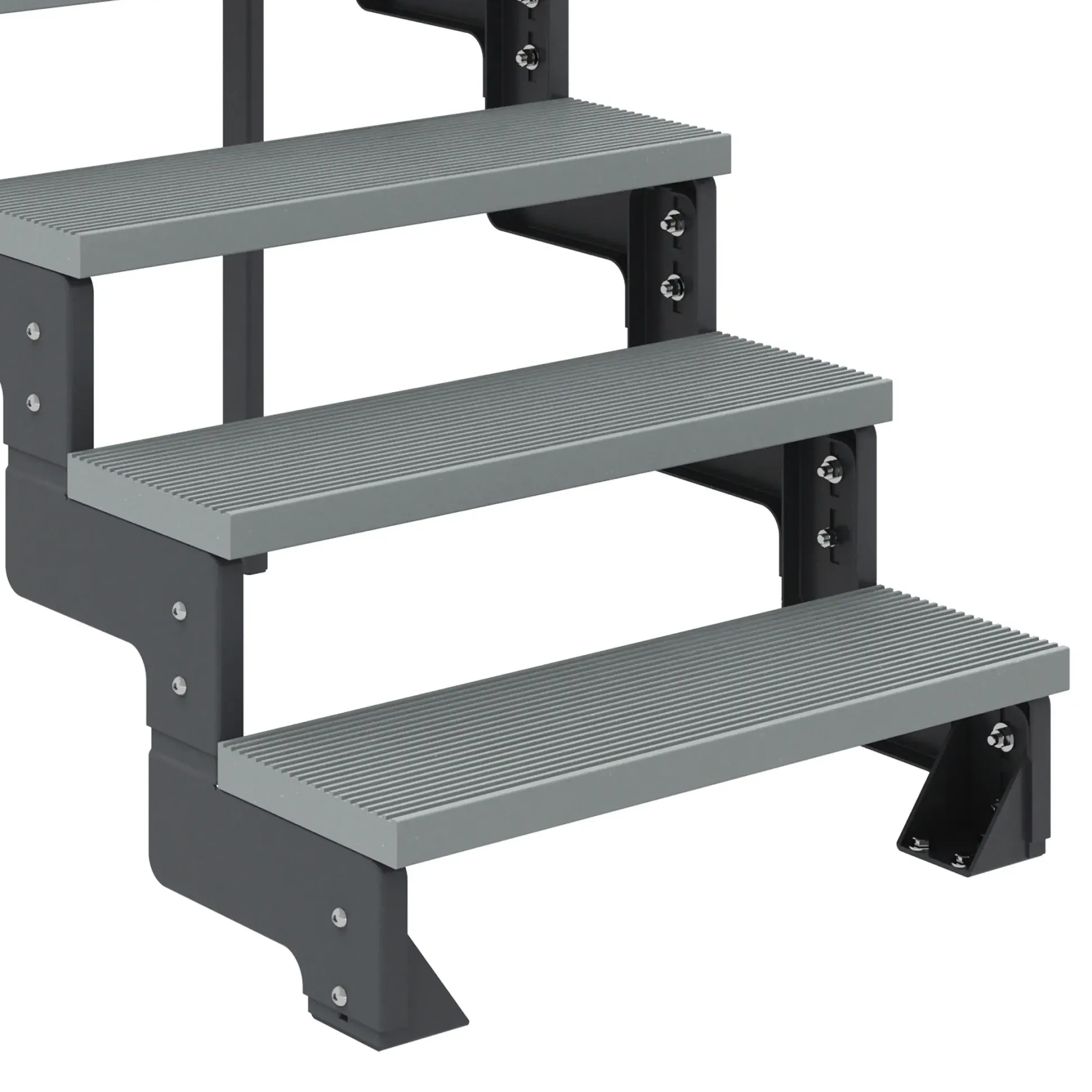 Dolle Außentreppe Trimax Gardentop 2 Stufen 100 cm ohne Geländer grau