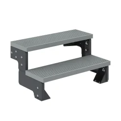 Dolle Außentreppe Trimax Gardentop 2 Stufen 100 cm ohne Geländer grau