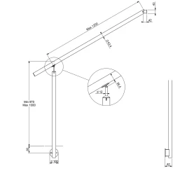 DOLLE Eingangsgeländer PS 511 Edelstahl 150 cm 1 Pfosten