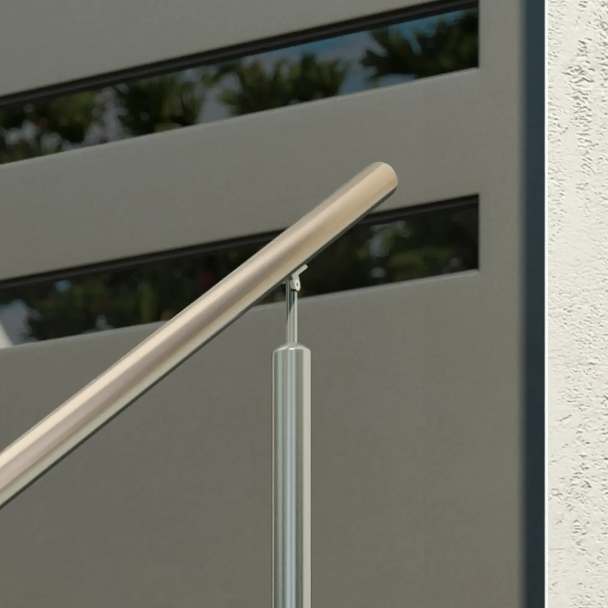DOLLE Eingangsgeländer PS 512 Edelstahl 150 cm 2 Pfosten