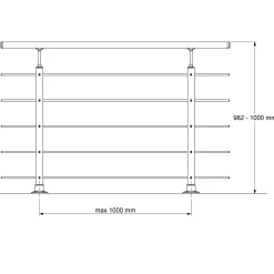 DOLLE Geländerset PS 030 Aluminium mit Buchehandlauf 150 cm