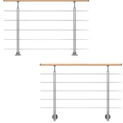 DOLLE Geländerset PS 030 Aluminium mit Buchehandlauf 150 cm