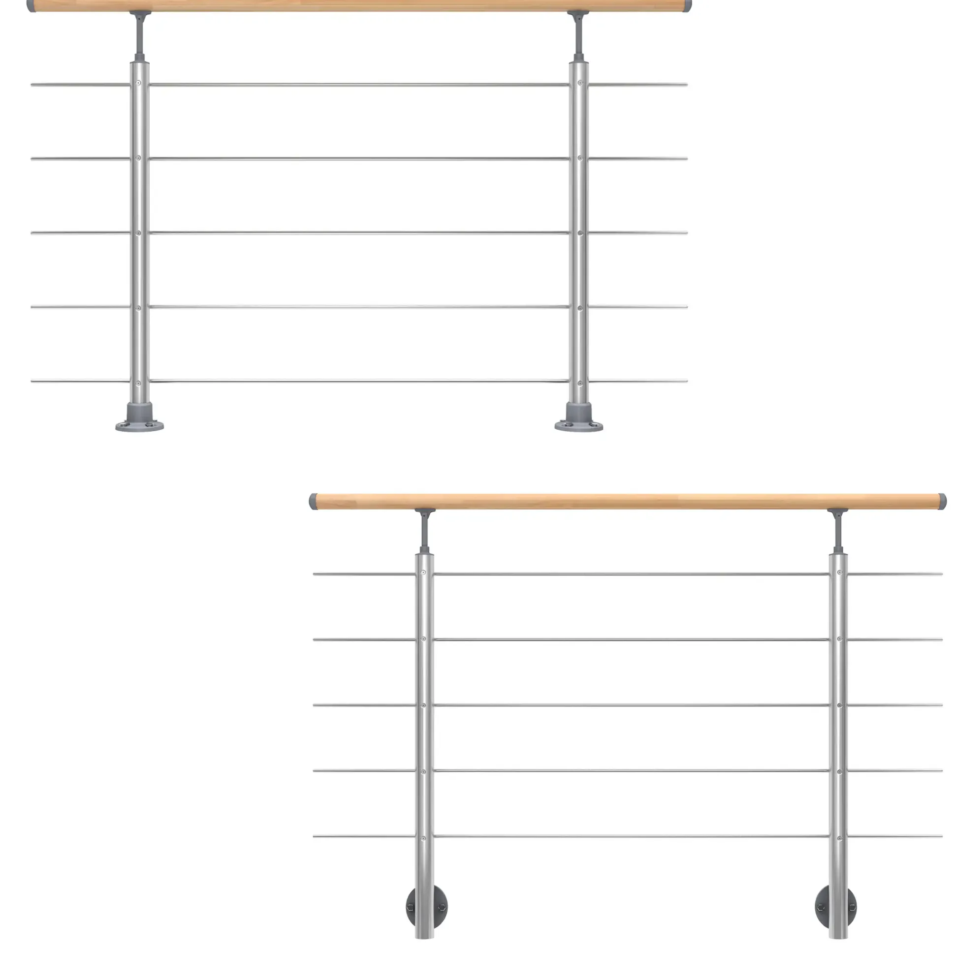 DOLLE Geländerset PS 030 Aluminium mit Buchehandlauf 150 cm