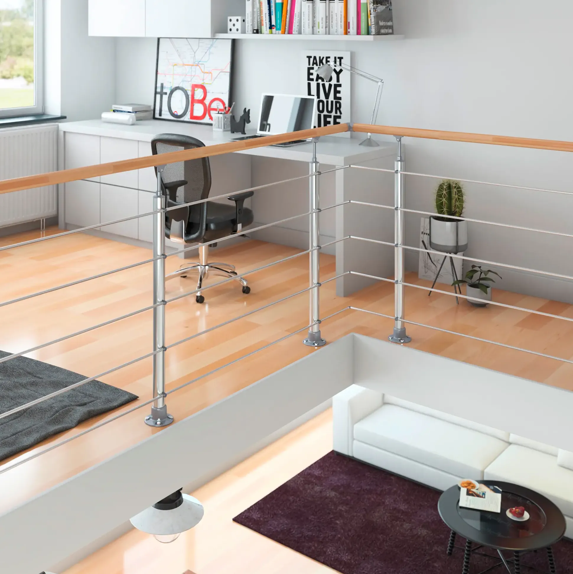 DOLLE Geländerset PS 030 Aluminium mit Buchehandlauf 150 cm