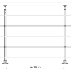 DOLLE Geländerset PS 150 Aluminium anthrazit 150 cm