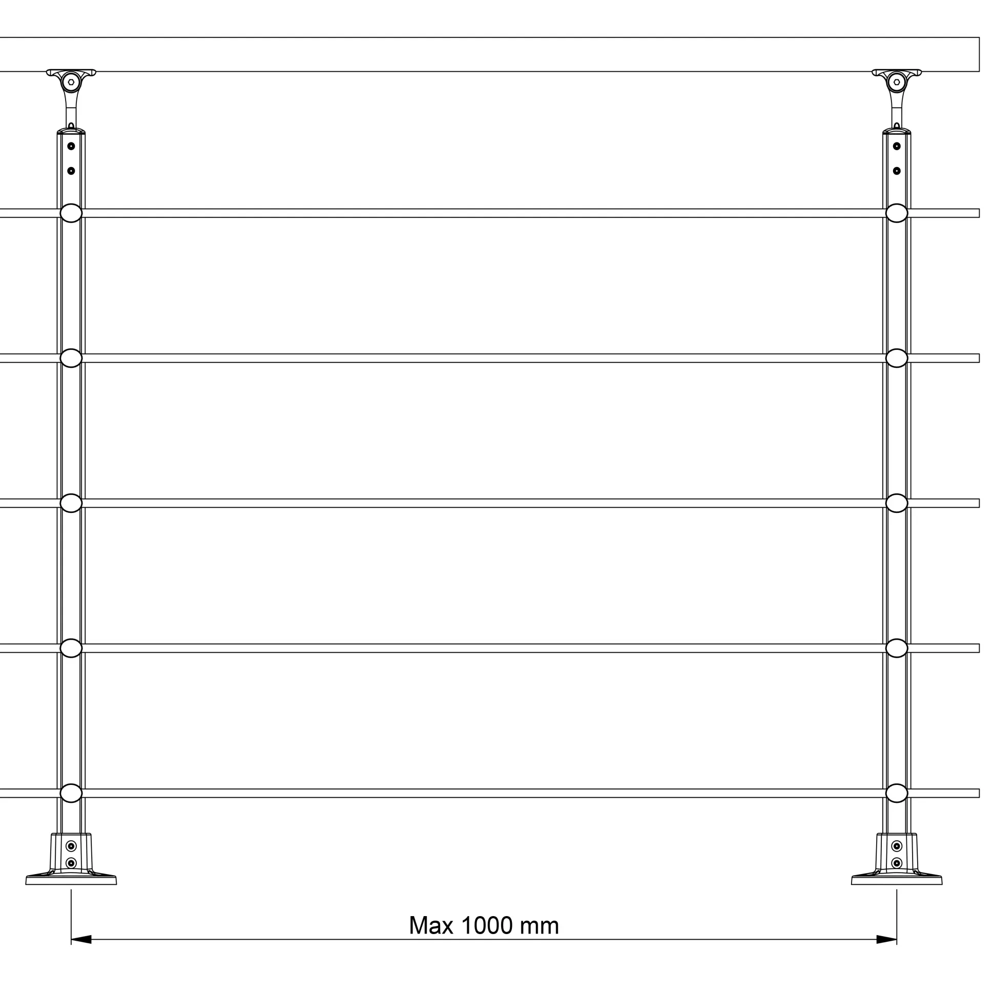 DOLLE Geländerset PS 150 Aluminium anthrazit 150 cm