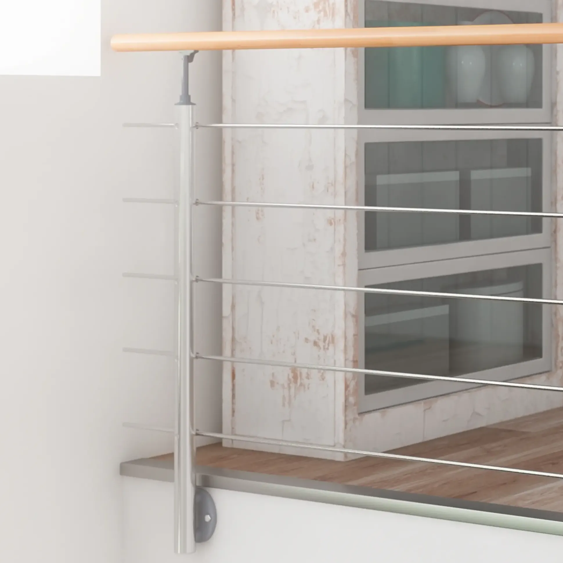 DOLLE Geländerset PS 031 Aluminium mit Buchehandlauf 150 cm
