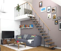 Dolle Mittelholmtreppe Boston gerade anthrazit 11 Stufen Eiche