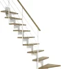 Dolle Mittelholmtreppe Boston 1/4gew. weiß 11 Stufen Eiche