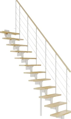 Dolle Mittelholmtreppe Boston gerade weiß 11 Stufen Buche