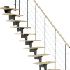 Dolle Mittelholmtreppe Boston gerade anthrazit 11 Stufen Buche