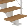 Dolle Mittelholmtreppe Hamburg Eiche 75 cm 11 Stufen gerade mit Geländer weiß