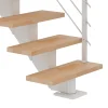 Dolle Mittelholmtreppe Hamburg Buche 75 cm 11 Stufen gerade mit Geländer weiß