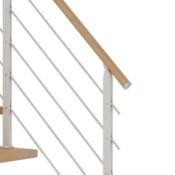 Dolle Mittelholmtreppe Hamburg Buche 75 cm 11 Stufen gerade mit Geländer weiß