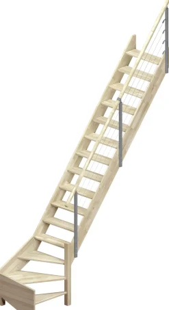 Dolle Raumspartreppe Brest Eiche 1/4gewendelt unten rechts