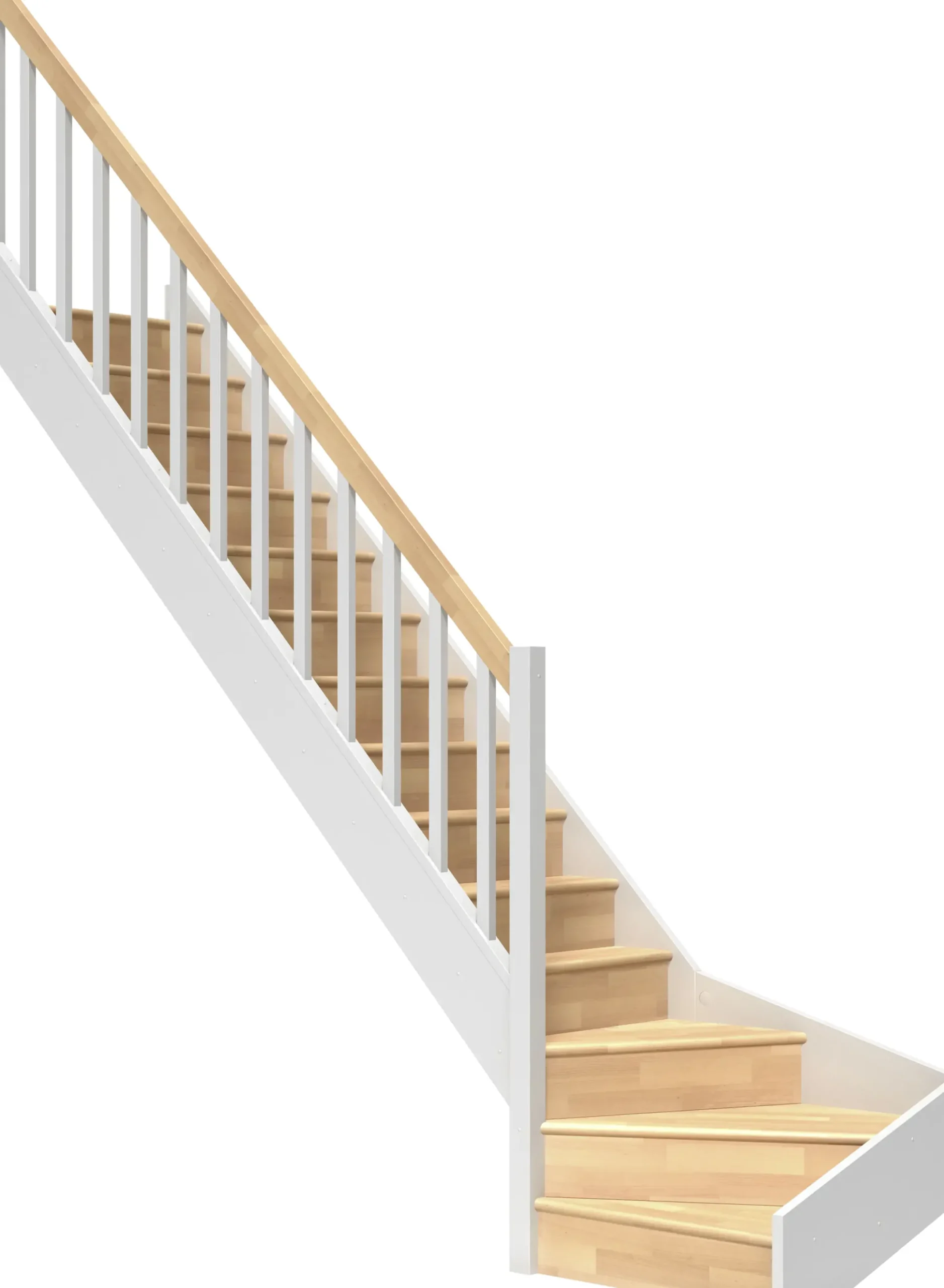 Dolle Raumspartreppen Paris 1/4-gew. Buche weiß inkl. Geländer
