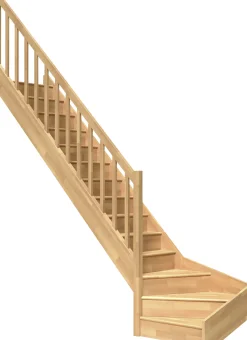 Dolle Raumspartreppen Paris 1/4-gew. Buche versiegelt inkl. Geländer