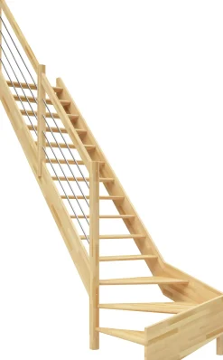 Dolle Raumspartreppen Paris 1/4-gew. Buche versiegelt inkl. Geländer