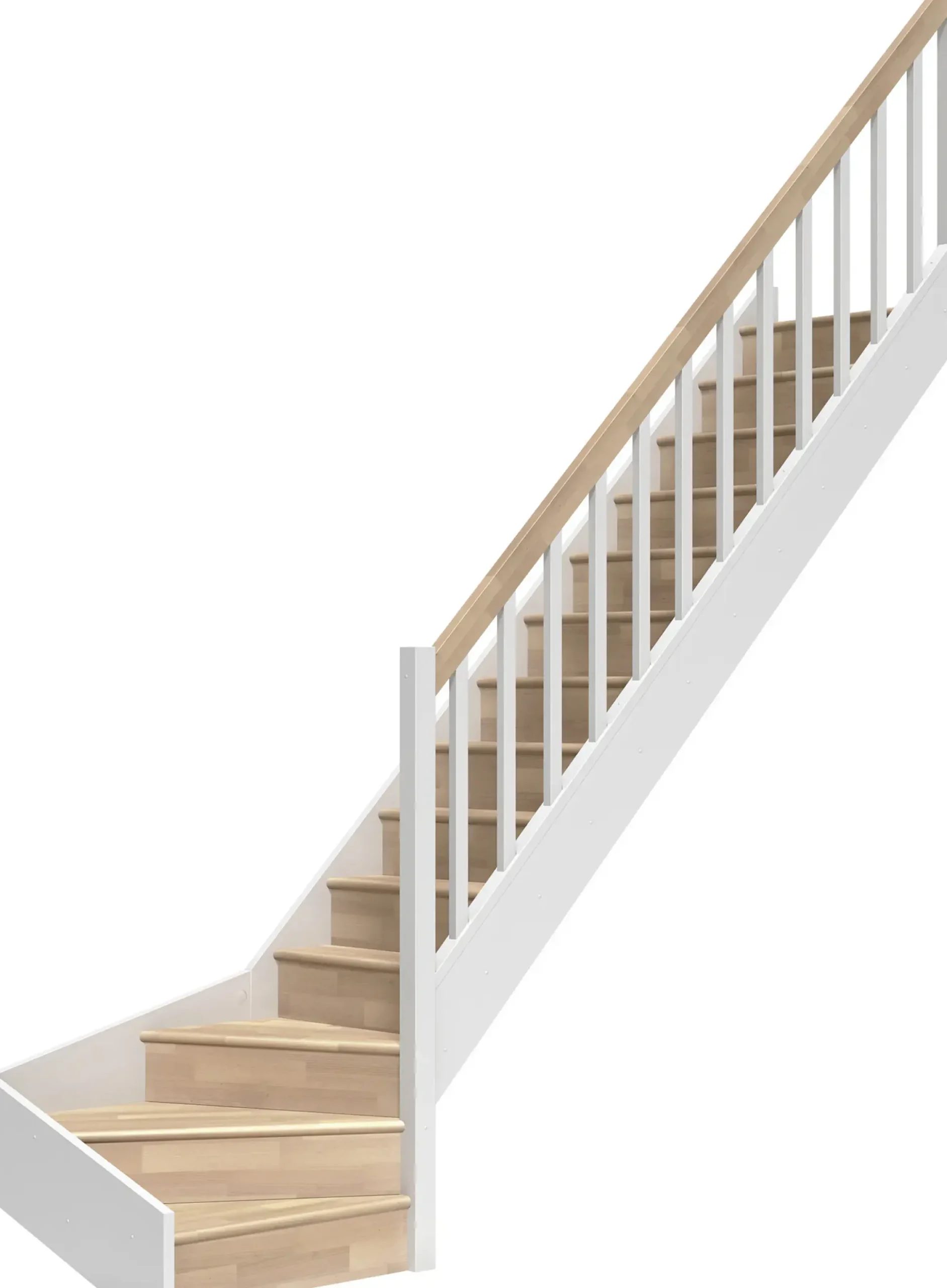 Dolle Raumspartreppen Paris 1/4-gew. Buche weiß inkl. Geländer