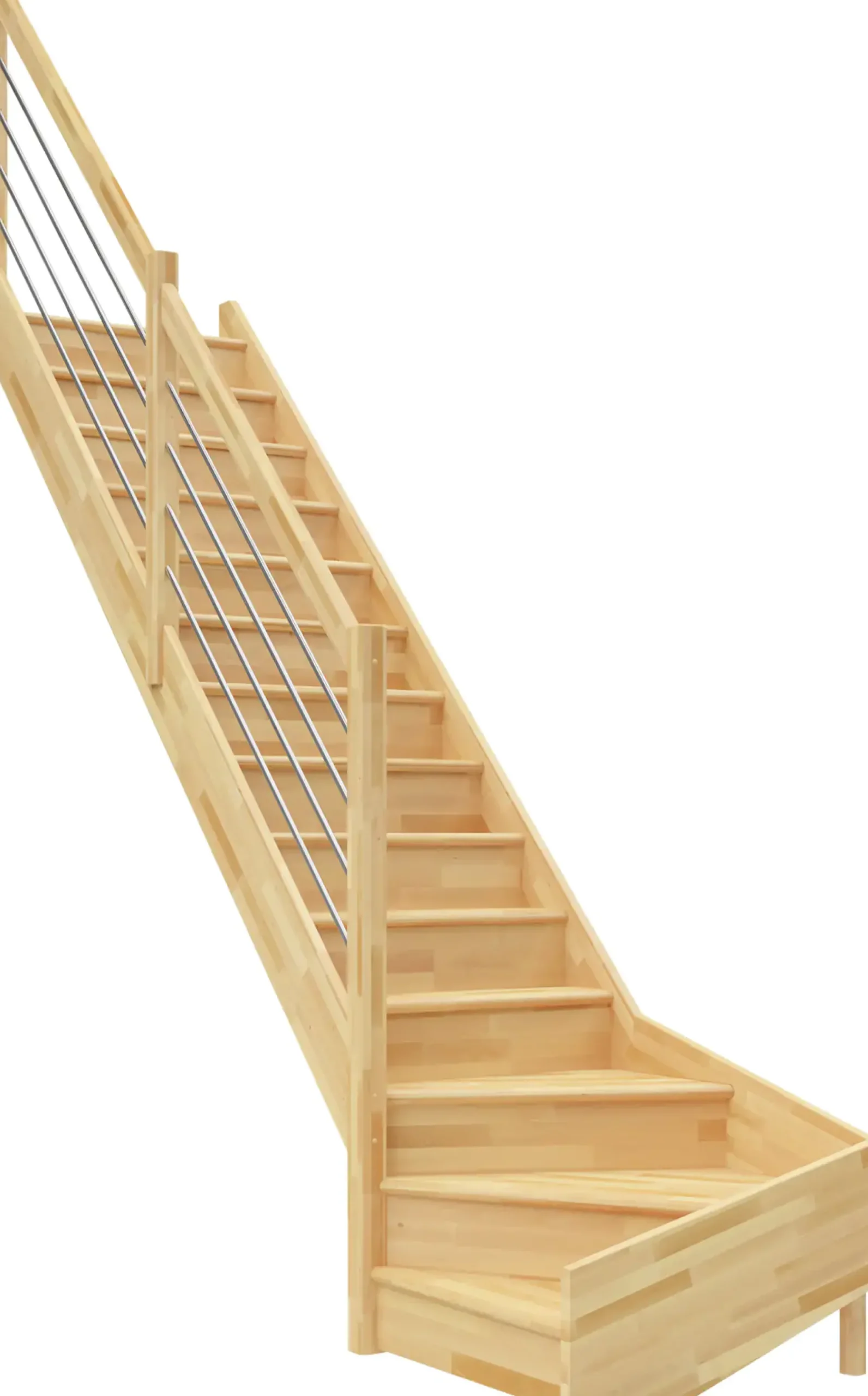 Dolle Raumspartreppen Paris 1/4-gew. Buche versiegelt inkl. Geländer