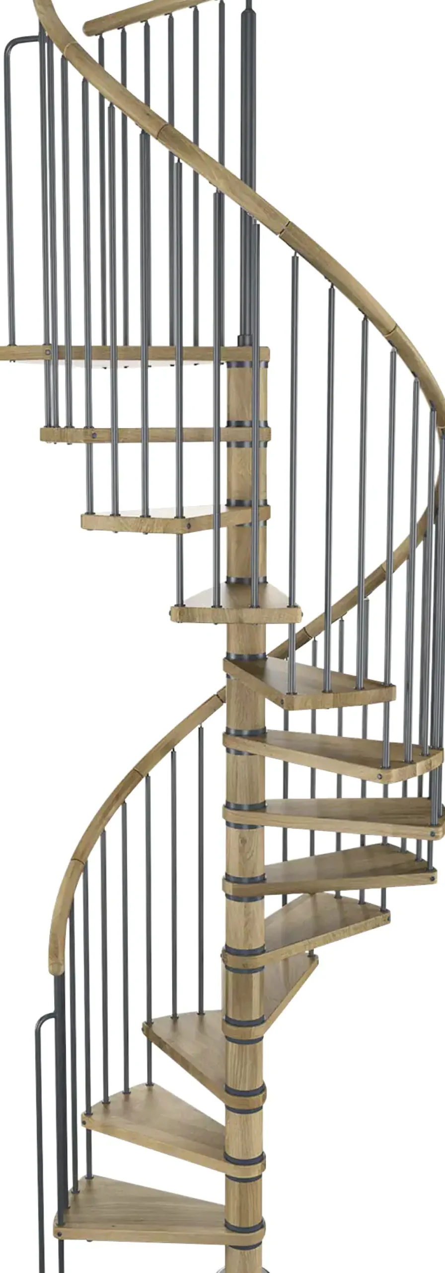Dolle Spindeltreppe Winnipeg Eiche geölt Ø 120 cm Metallteile grau