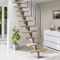 Dolle Systemtreppe Davos 11 Eichestufen Geschosshöhe von 222-276 cm
