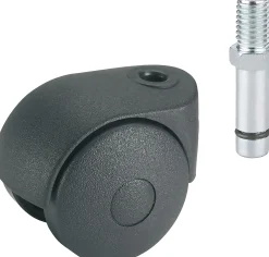 Doppelrolle Ø 50 mm für normale Böden mit Gewindestift Tragkr. 30 kg