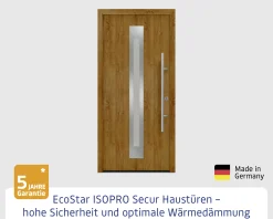EcoStar Haustür ISOPRO Secur IPS 770S RC2 golden oak 110 x 210 cm