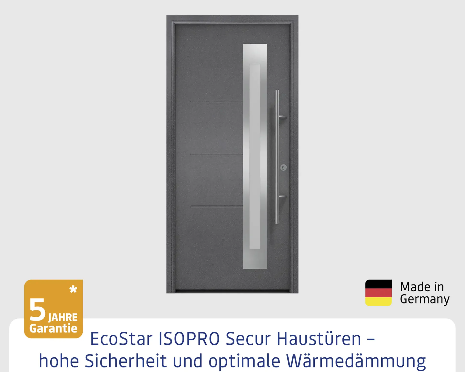 EcoStar Haustür ISOPRO Secur IPS 780S RC2 anthrazit metallic 110 x 210 cm